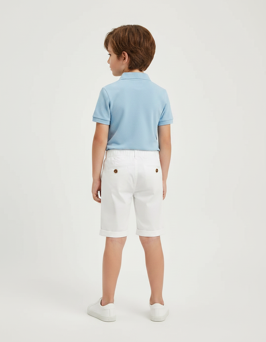 Pantalon Chino Blanc Coton Garçon Décontracté Court - vue 2