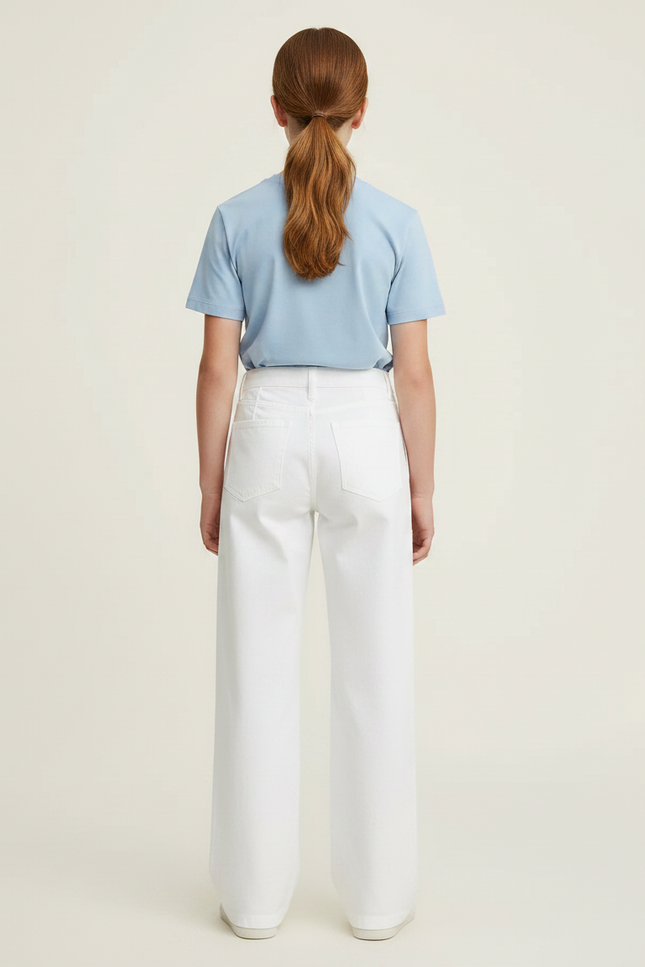 Pantalon Chino Blanc Ample Décontracté Femme - Toile - vue 2