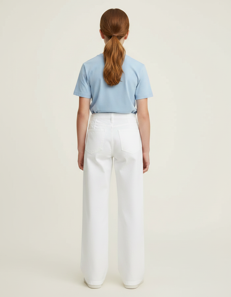 Pantalon Chino Blanc Ample Décontracté Femme - Toile - vue 2