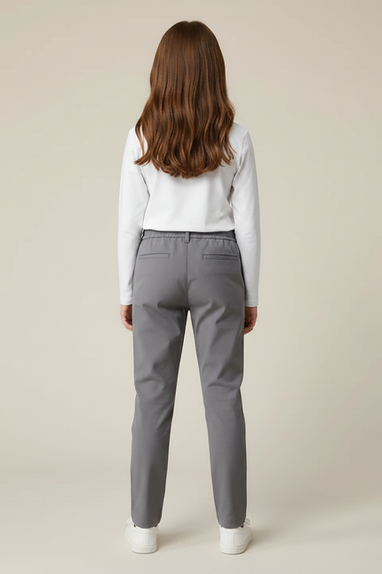 Pantalon Chino Gris Slim Coton Enfant Décontracté - vue 2