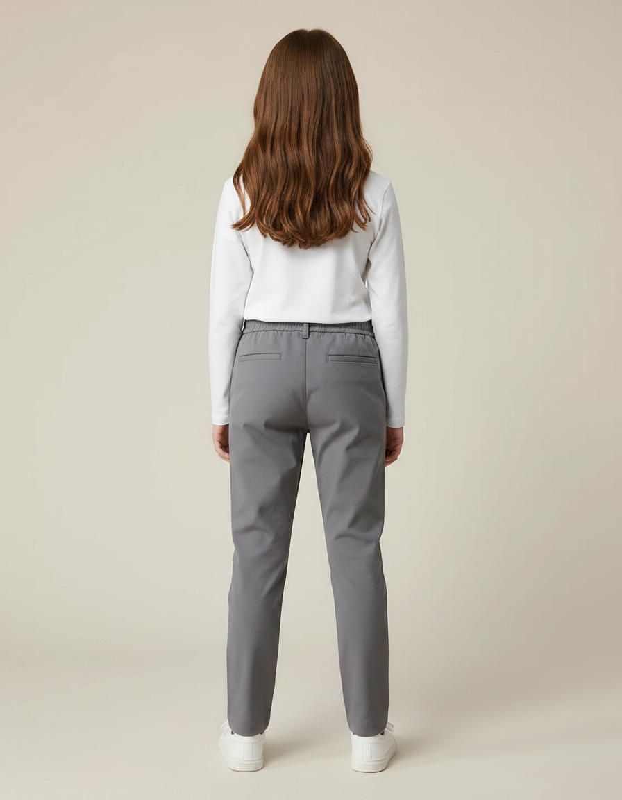 Pantalon Chino Gris Slim Coton Enfant Décontracté - vue 2