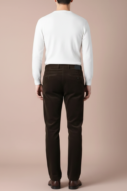 Pantalon Chino En Velours - Marron Cordé - vue 2