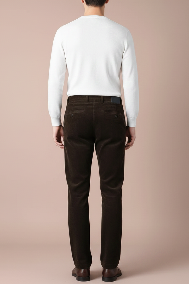 Pantalon Chino En Velours - Marron Cordé - vue 2