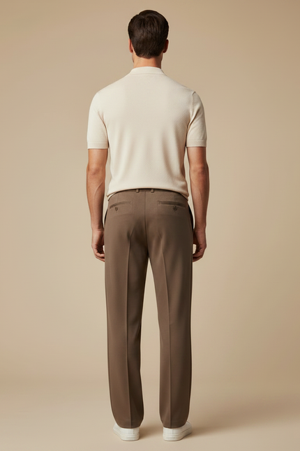 Pantalon Chino Marron Droit Sport Décontracté Cordon - Gabardine - vue 2