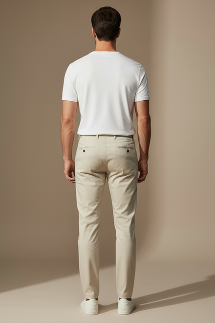 Pantalon Chino Extensible - Beige Gabardine - vue 2