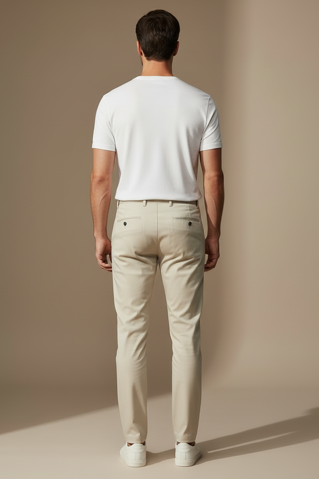 Pantalon Chino Extensible - Beige Gabardine - vue 2