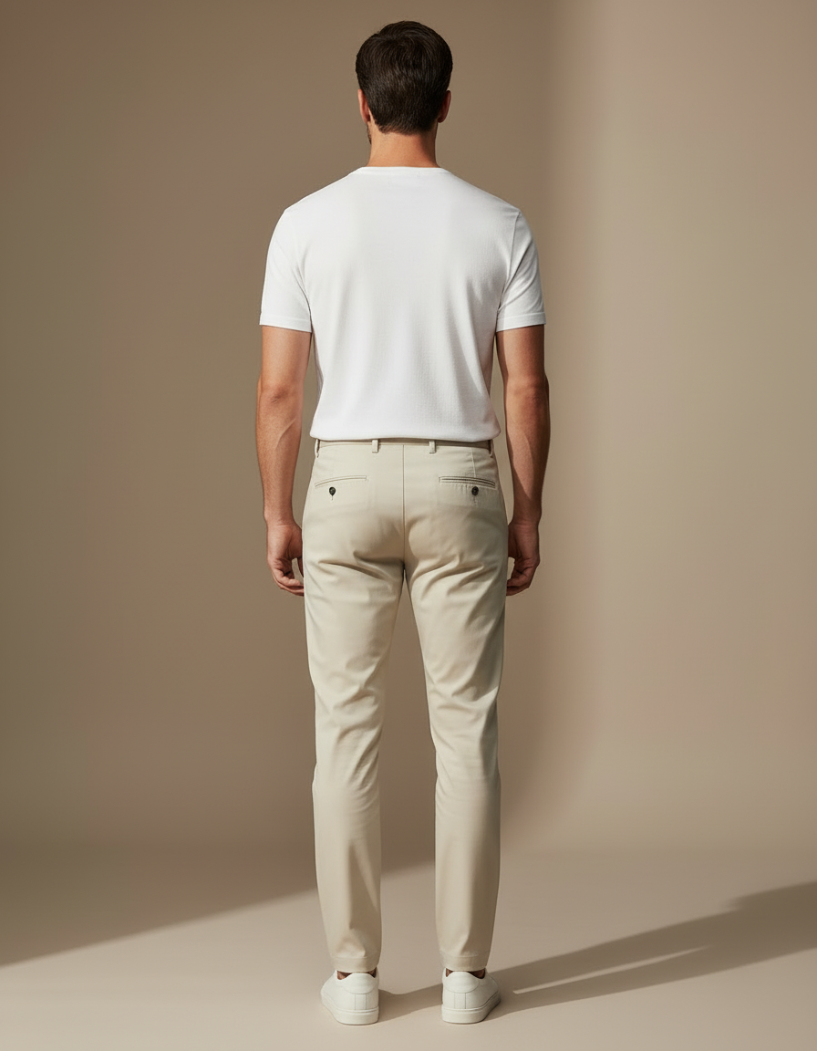 Pantalon Chino Extensible - Beige Gabardine - vue 2