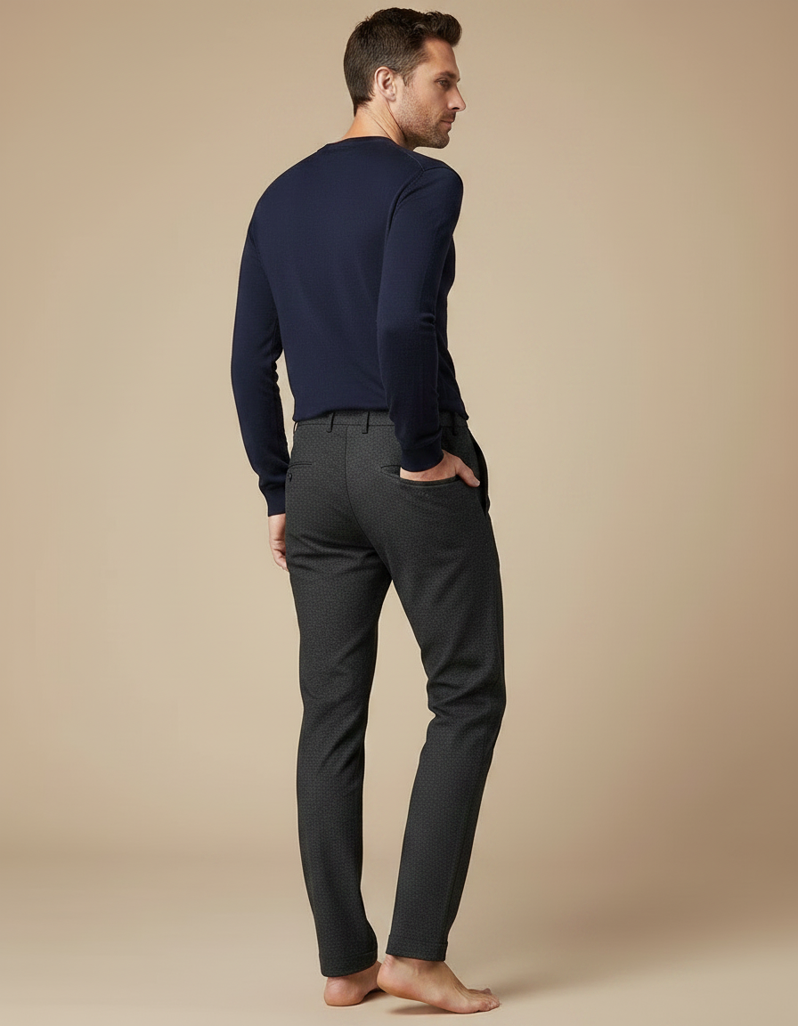 Pantalon Chino Gris Anthracite Texturé Droit Homme - Tweed - vue 2