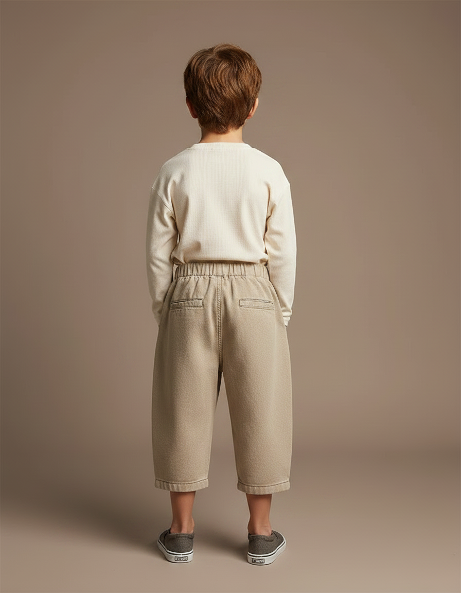 Pantalon Chino Beige Ample Décontracté Enfant Garçon - Coton - vue 2