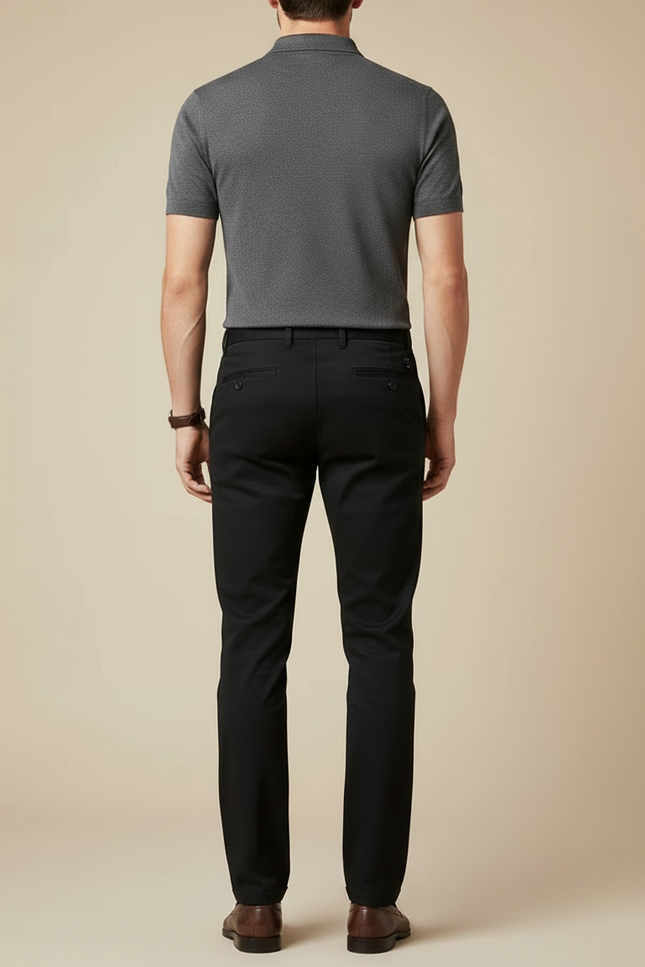 Pantalon Chino Slim Noir Homme - Coton - vue 2