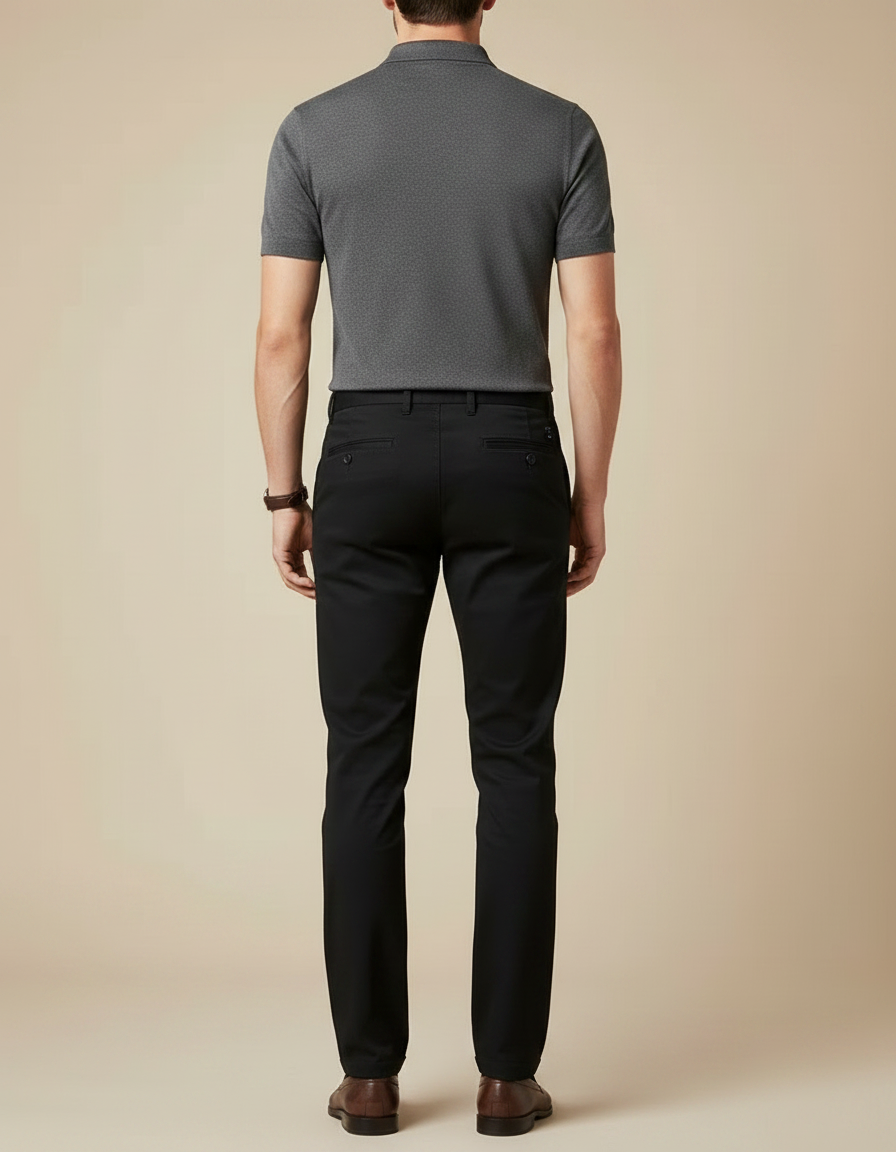 Pantalon Chino Slim Noir Homme - Coton - vue 2