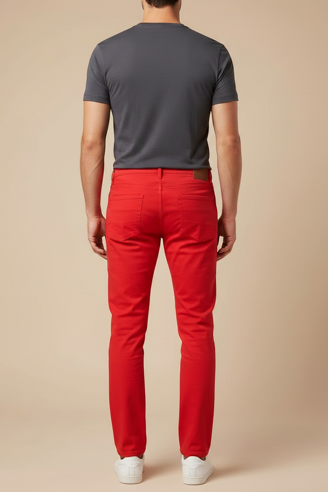 Pantalon Chino Jean Homme - Rouge - vue 2