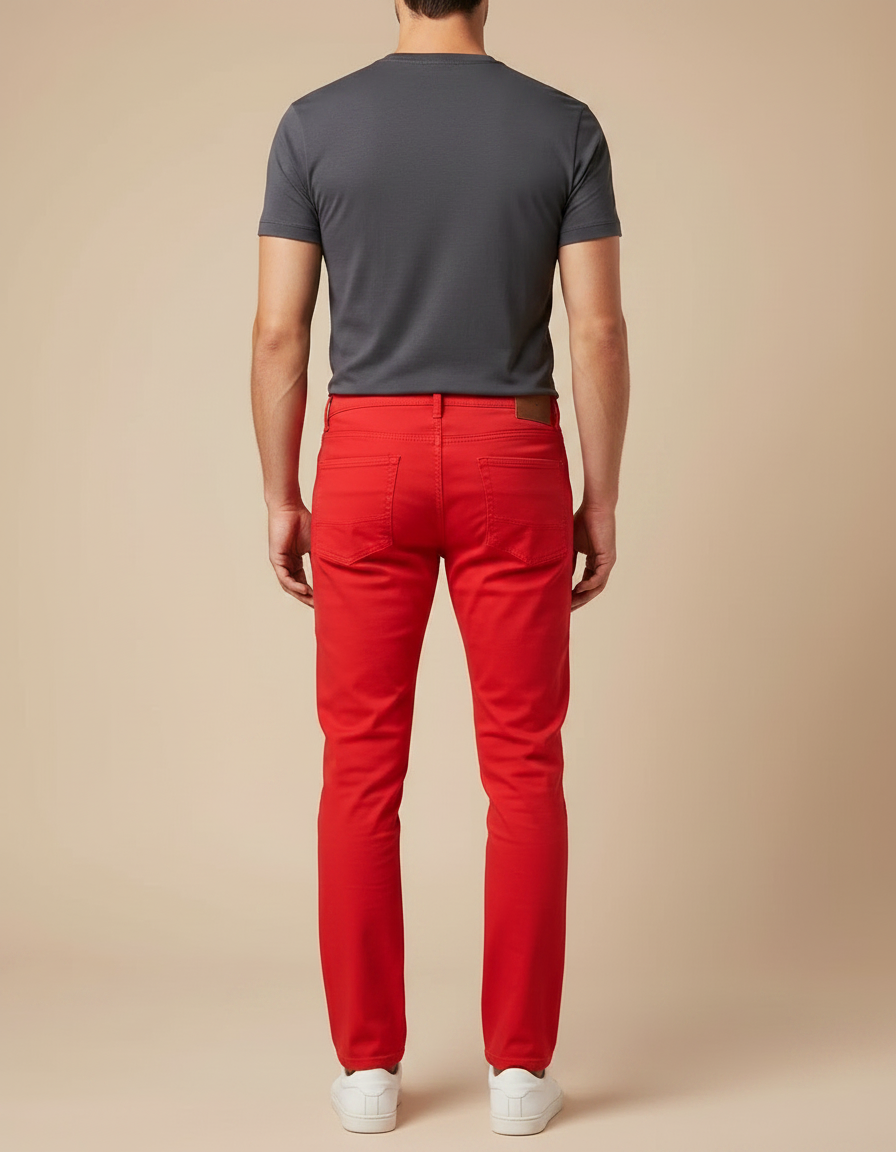 Pantalon Chino Jean Homme - Rouge - vue 2