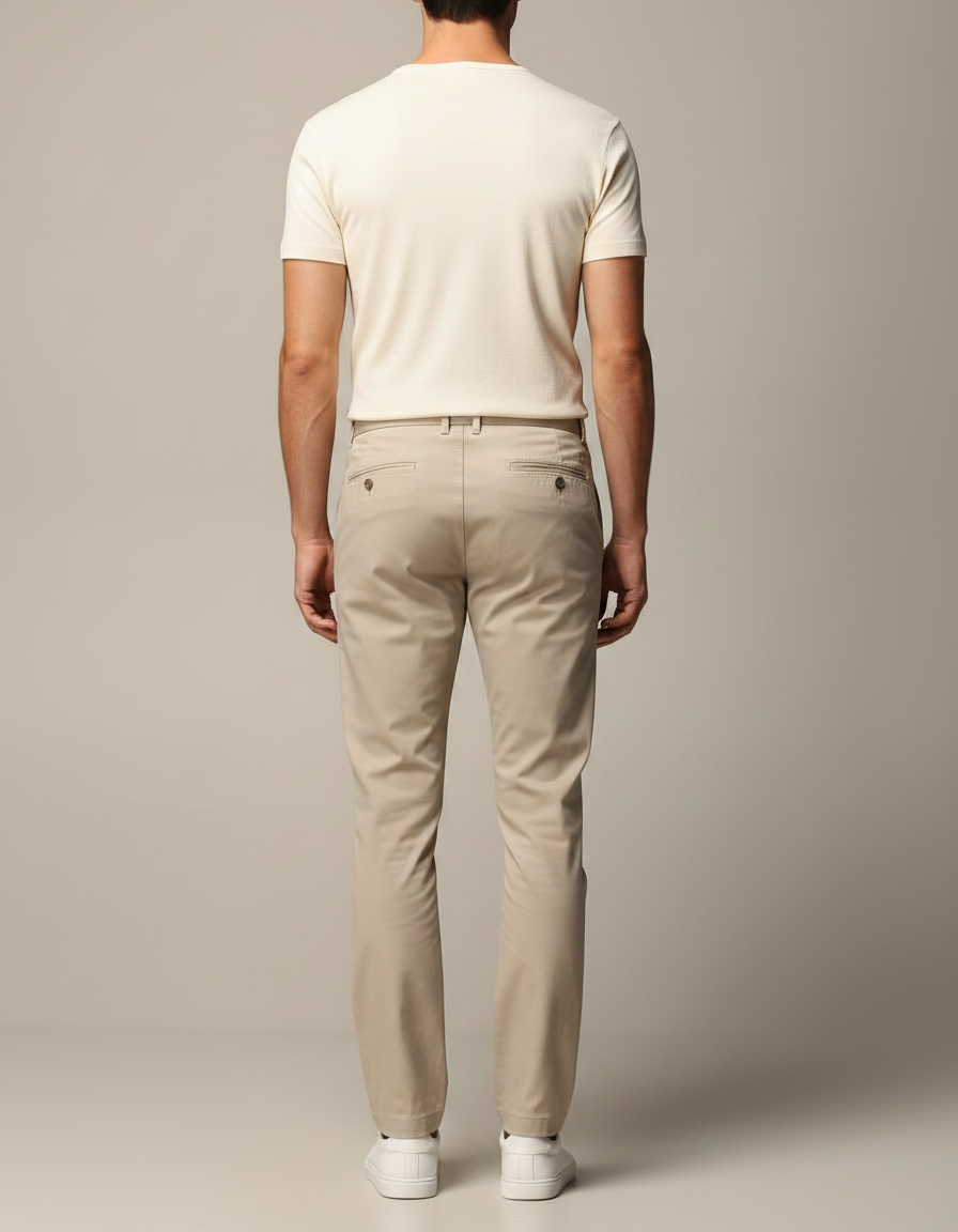 Chino Pantalon Beige Homme - Gabardine - vue 2