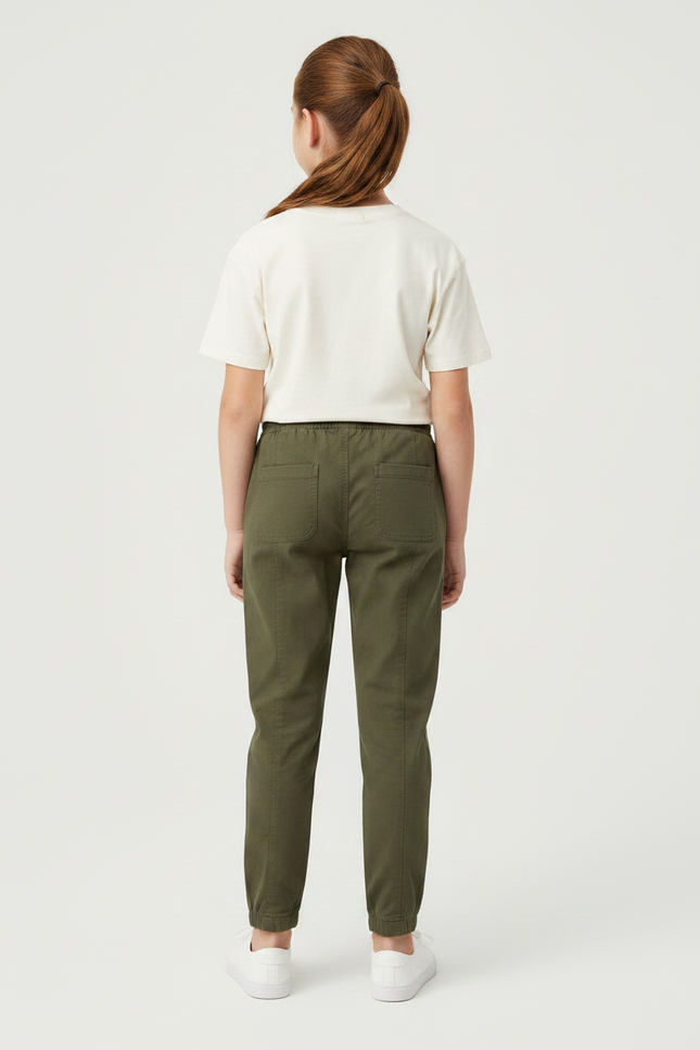 Pantalon Chino Vert Olive Cordon Coton Enfant - vue 2