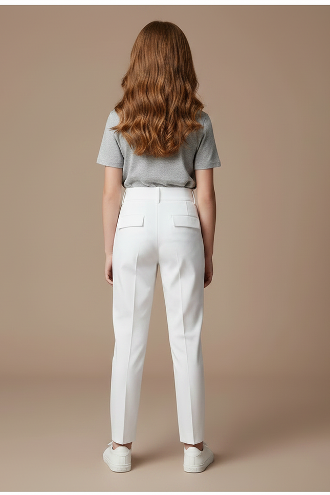 Pantalon Chino Blanc Droit Élégant Enfant - Gabardine - vue 2