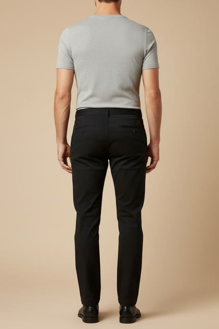 Pantalon Chino Homme - Noir Gabardine - vue 2