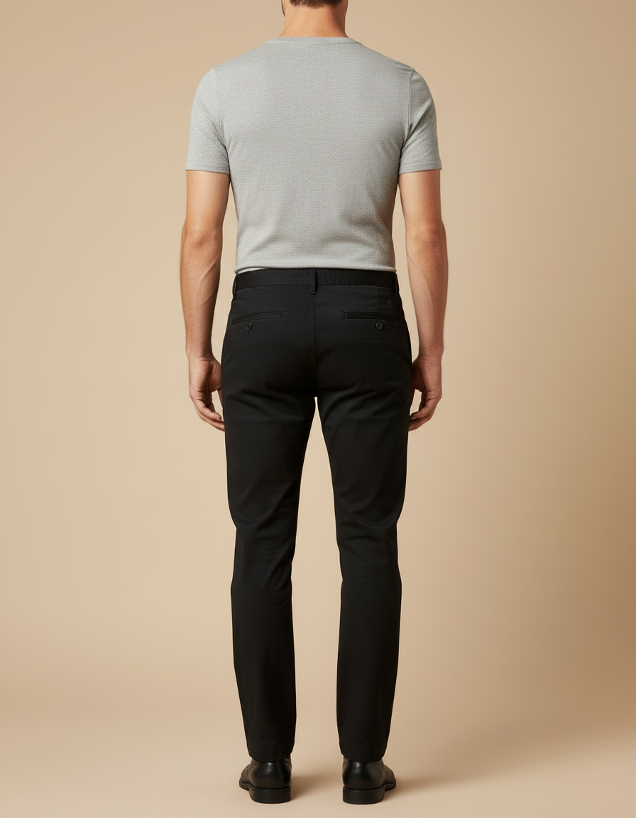 Pantalon Chino Homme - Noir Gabardine - vue 2
