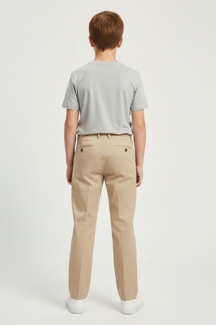 Pantalon Chino Beige Droit Décontracté Enfant - Gabardine - vue 2
