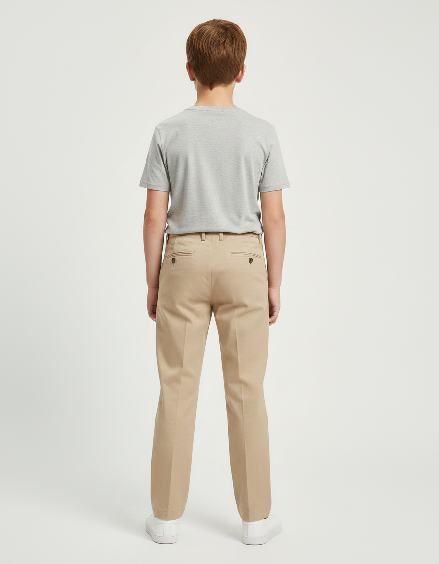 Pantalon Chino Beige Droit Décontracté Enfant - Gabardine - vue 2