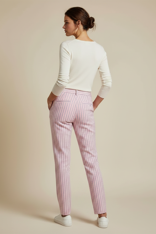 Pantalon Chino Femme Raye - Rose Lin - vue 2