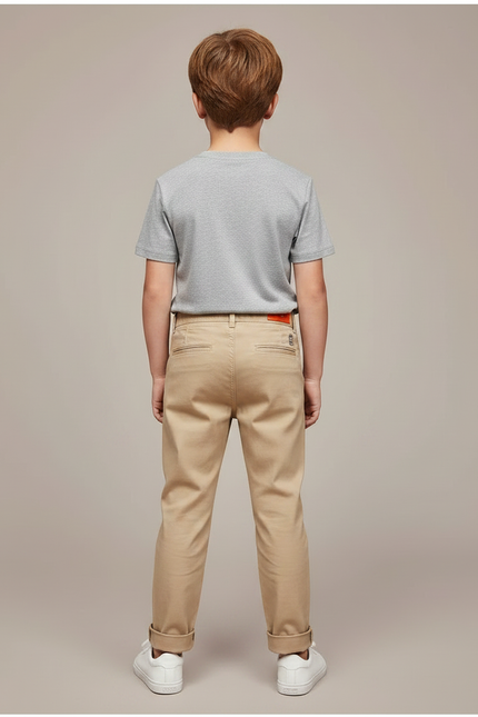 Pantalon Chino Garçon Beige Tapered - Gabardine - vue 2