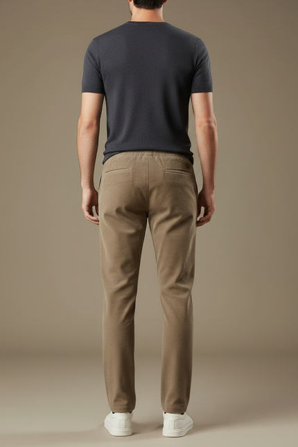 Pantalon Chino Beige Côtelé Droit Cordon Homme - Cordé - vue 2