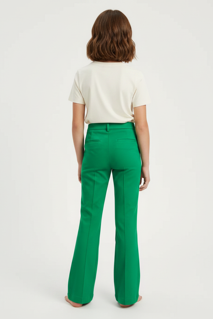 Pantalon Chino Vert Émeraude Évasé Élégant Femme - Polyester - vue 2