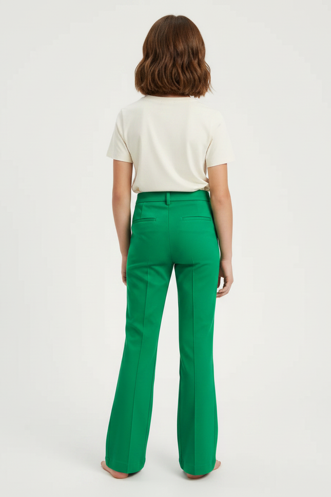 Pantalon Chino Vert Émeraude Évasé Élégant Femme - Polyester - vue 2