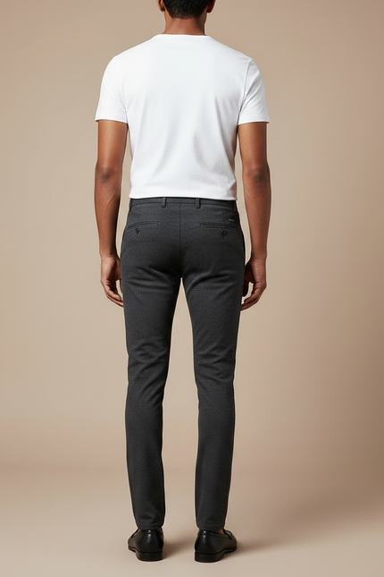 Pantalon Chino Gris Anthracite Slim Coton Stretch Homme - vue 2