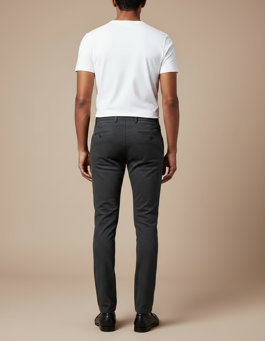 Pantalon Chino Gris Anthracite Slim Coton Stretch Homme - vue 2