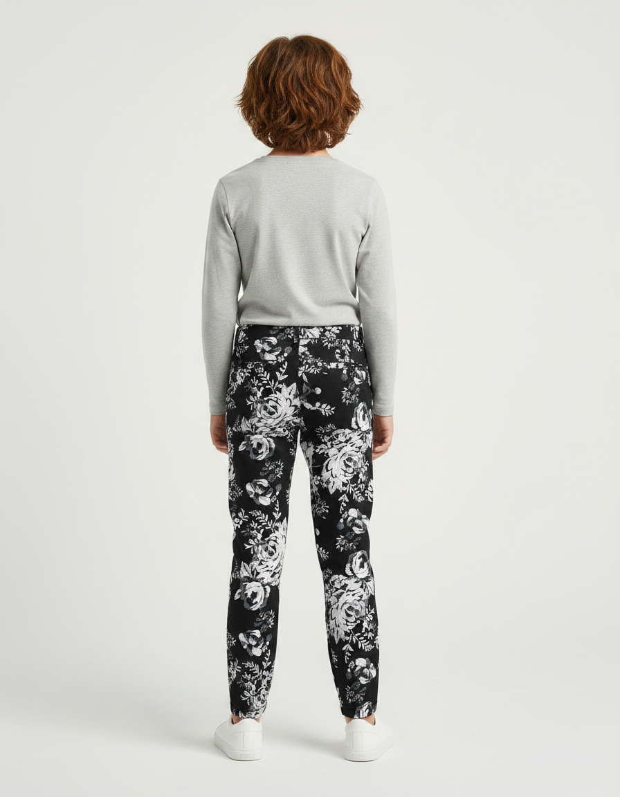 Pantalon Chino Fleuri - Imprimé Coton - vue 2