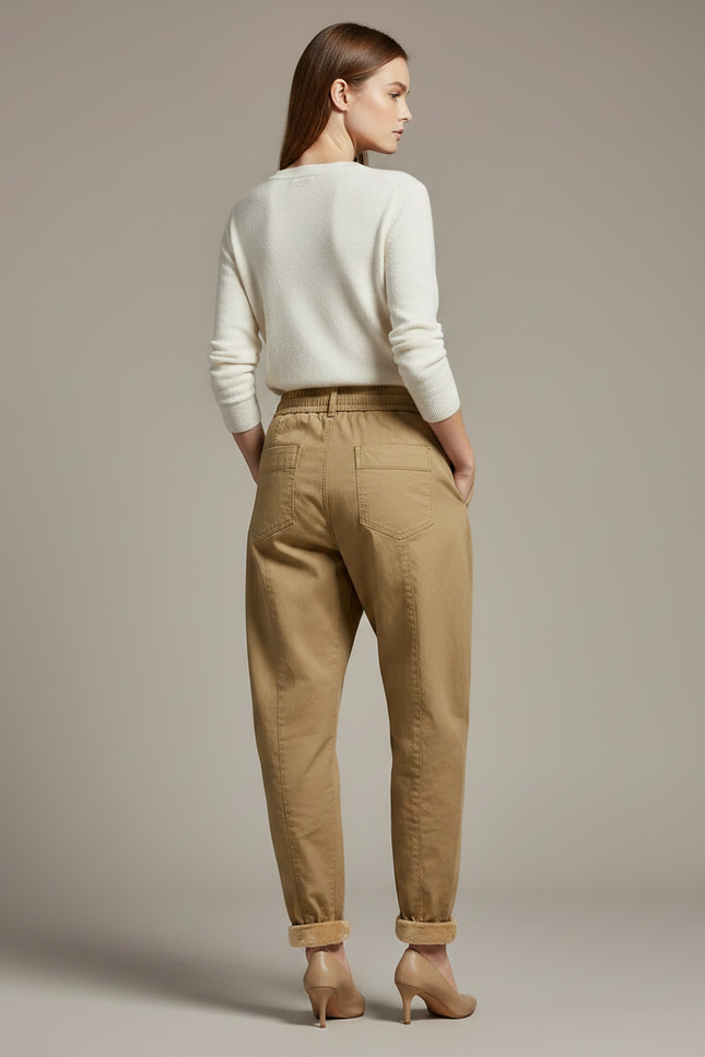Pantalon Chino Kaki Confortable Ample Décontracté Cordon - Gabardine - vue 2