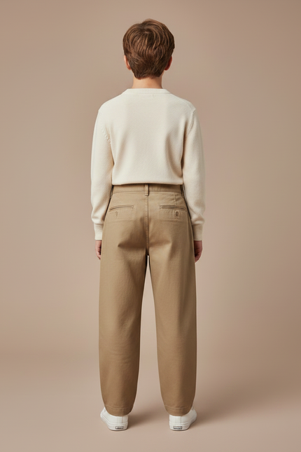 Pantalon Chino Beige Ample Coton Enfant - vue 2