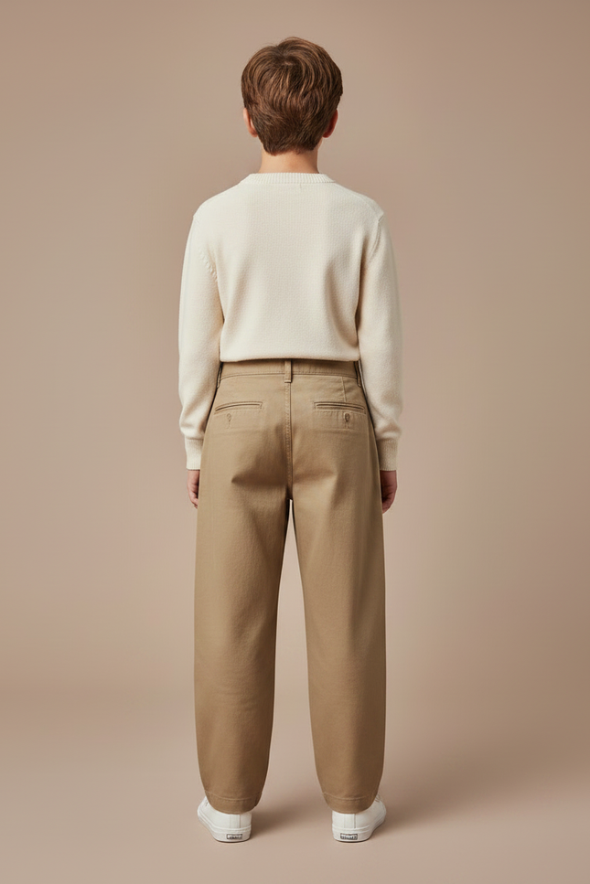 Pantalon Chino Beige Ample Coton Enfant - vue 2