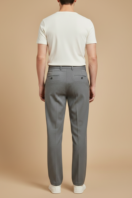 Pantalon Chino Gris Droit Élégant Business Homme - Gabardine - vue 2