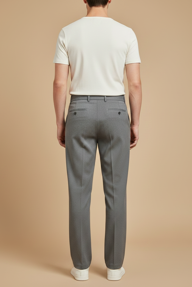 Pantalon Chino Gris Droit Élégant Business Homme - Gabardine - vue 2
