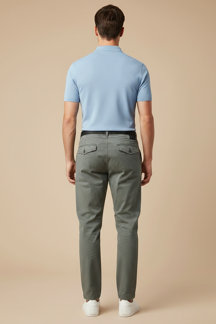 Pantalon Chino Homme Cargo Multipoches Decontracte - Kaki Coton - vue 2