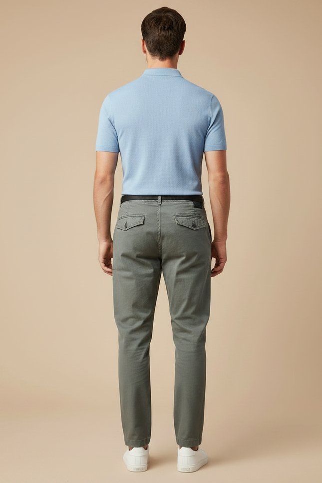 Pantalon Chino Homme Cargo Multipoches Decontracte - Kaki Coton - vue 2
