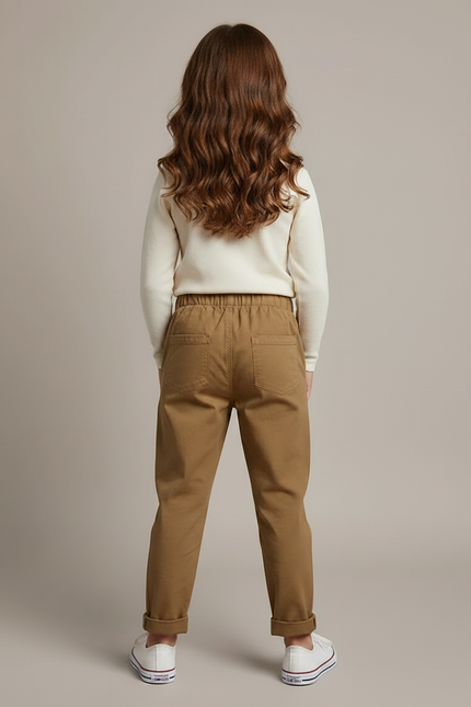 Pantalon Chino Moutarde - Kaki Gabardine - vue 2
