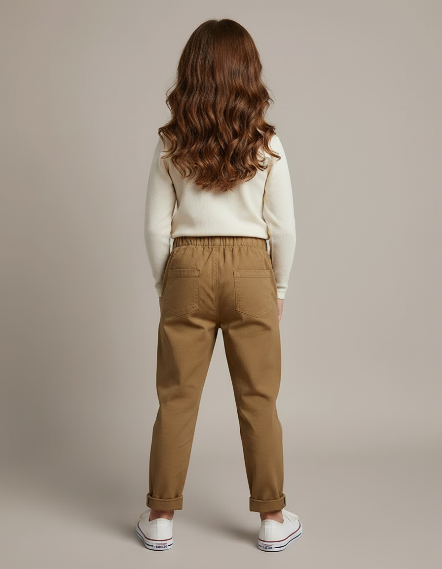 Pantalon Chino Moutarde - Kaki Gabardine - vue 2