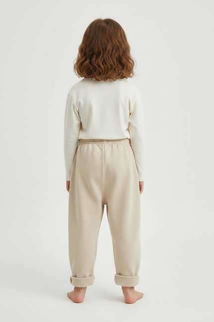 Pantalon Chino Écru Décontracté Coton Enfant - Beige Molleton - vue 2