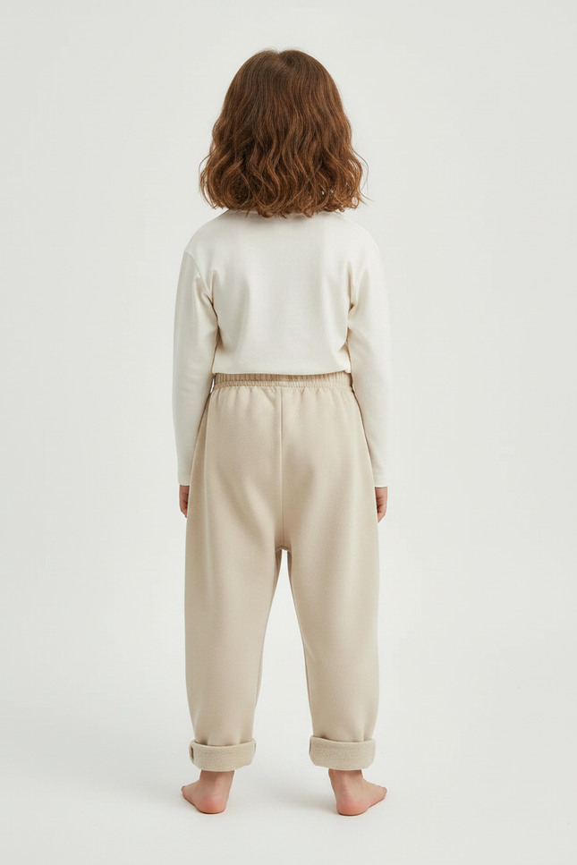 Pantalon Chino Écru Décontracté Coton Enfant - Beige Molleton - vue 2