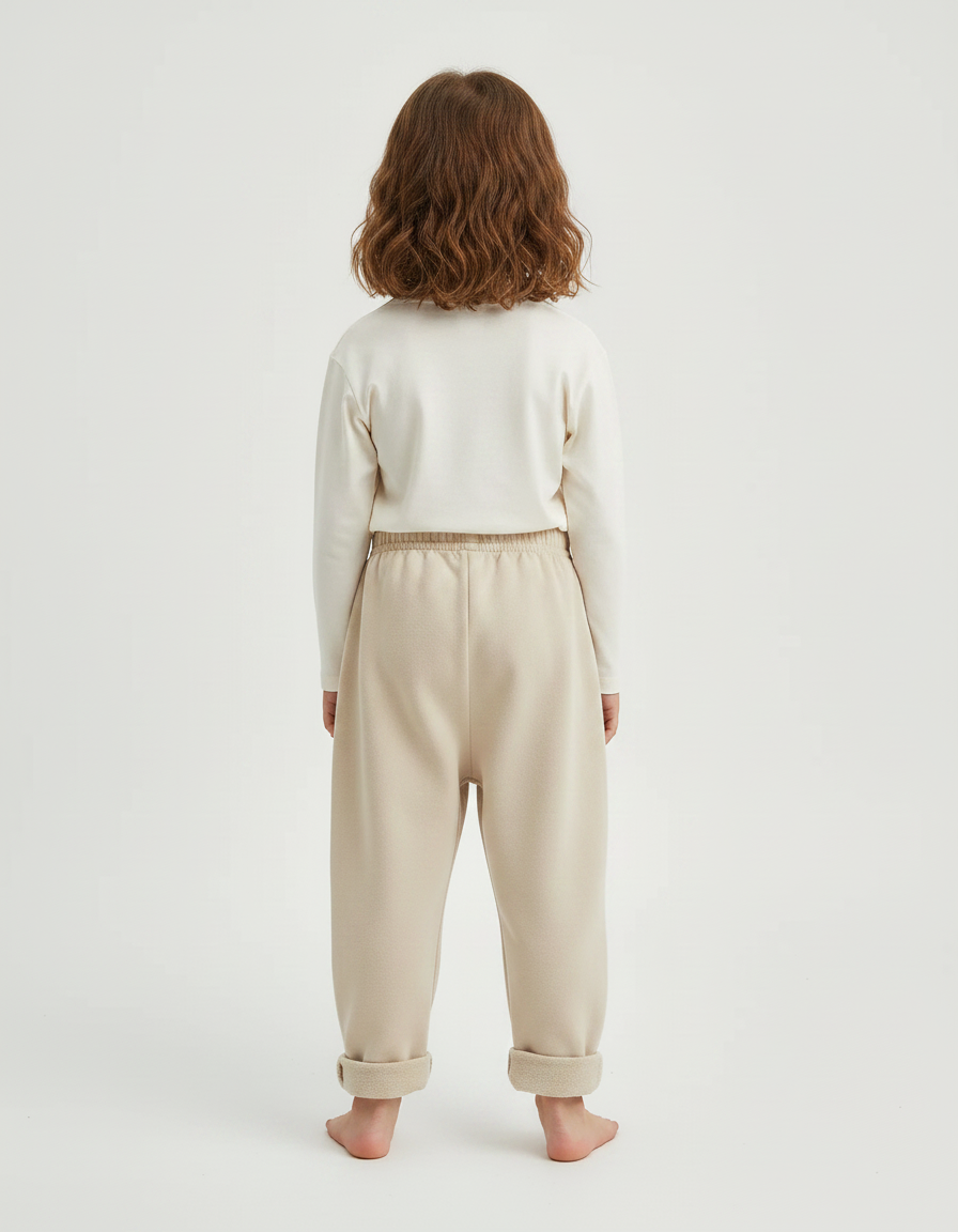 Pantalon Chino Écru Décontracté Coton Enfant - Beige Molleton - vue 2