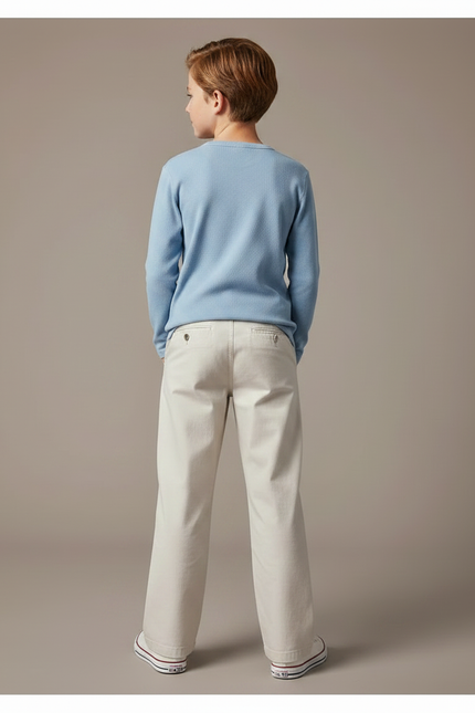 Pantalon Chino Beige Ample Droit Enfant Coton - vue 2