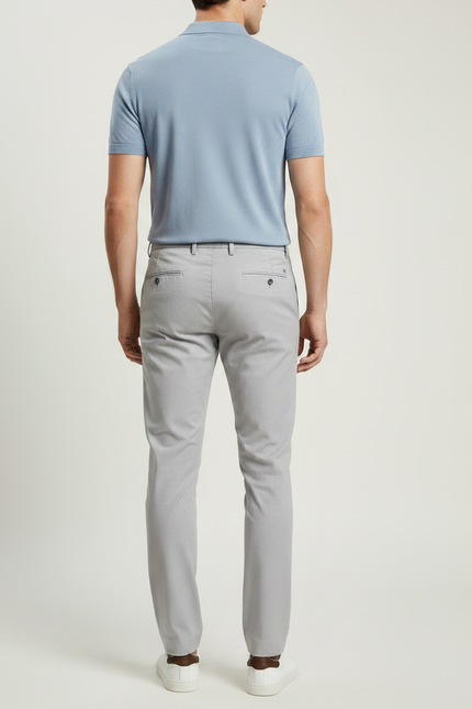 Pantalon Chino Gris Clair Slim Élastique Confortable Homme - Coton - vue 2