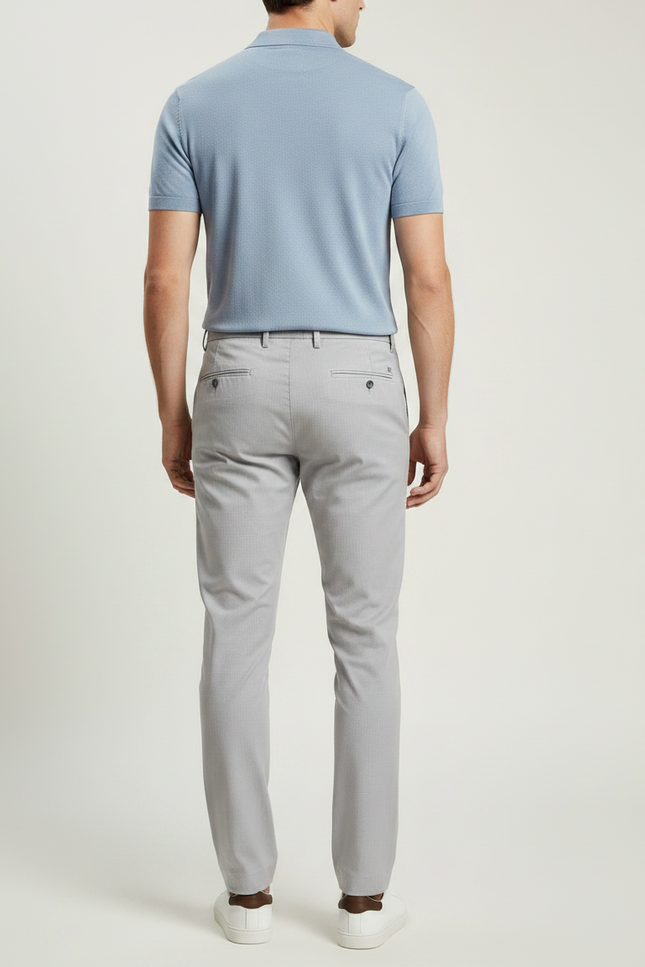Pantalon Chino Gris Clair Slim Élastique Confortable Homme - Coton - vue 2