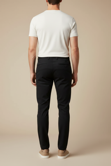 Pantalon Chino Noir Slim Coupe Droite Homme - Gabardine - vue 2