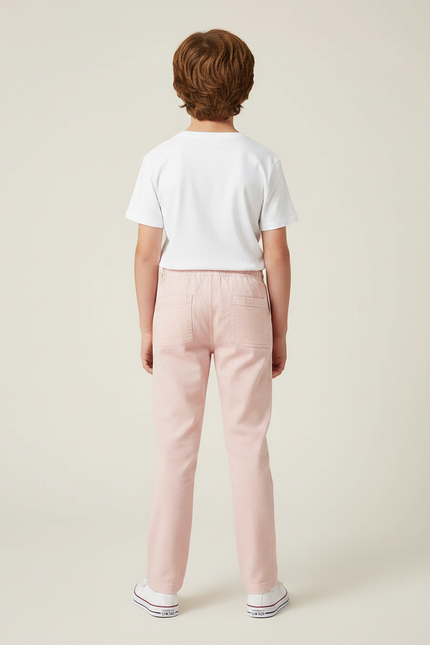 Pantalon Chino Rose Cordon Coton Garçon Décontracté - vue 2