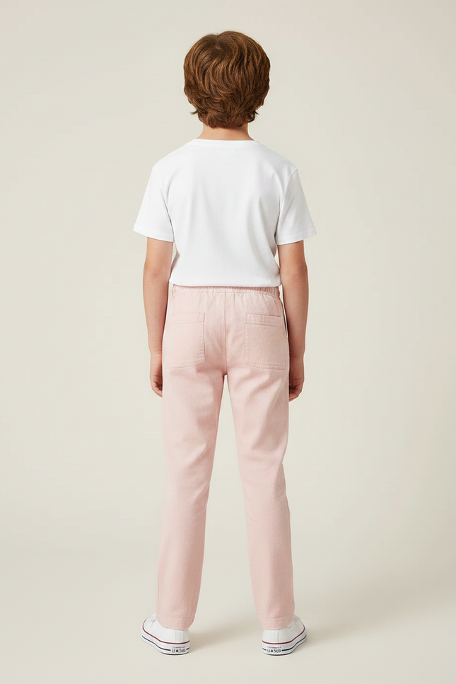 Pantalon Chino Rose Cordon Coton Garçon Décontracté - vue 2